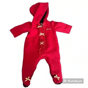 Guess baby girl hooded one piece outfit 3-6